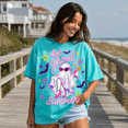 thumbnail image 2 of Hot Ghoul Summer Comfort Colors Shirt, Spooky Halloween Ghost Graphic Tee, Beach Vacation Gift for Women, 2 of 6