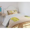 thumbnail image 4 of Ambesonne White Quilted Bedspread Set 2 Pcs, Summer Town House Garden, Twin Size, Pale Caramel White, 4 of 6