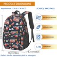 thumbnail image 3 of Fireman and Cone Blue Pattern 17" Waterproof Oxford School Backpacks for Teens, S-Shape Padded Straps, for School, Travel, Hiking, Camping, 3 of 5