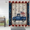thumbnail image 2 of Independence Day Vintage Truck Shower Curtain, Rustic Wooden Texture Shower Curtain Set with Hooks, Summer Waterproof Fabric Shower Curtains for Bathroom Decor, 72x72 Inch Bath Curtain, 2 of 6