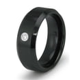 thumbnail image 1 of Black Ceramic Mens Ring with CZ - Size 11, 1 of 1