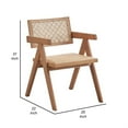 thumbnail image 5 of Tina 22 Inch Dining Armchair Set of 2-Woven Rattan-Natural Brown Wood, 5 of 6