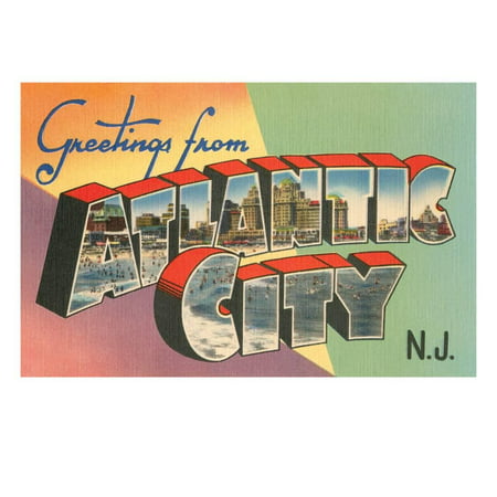 Greetings from Atlantic City, New Jersey Print Wall Art