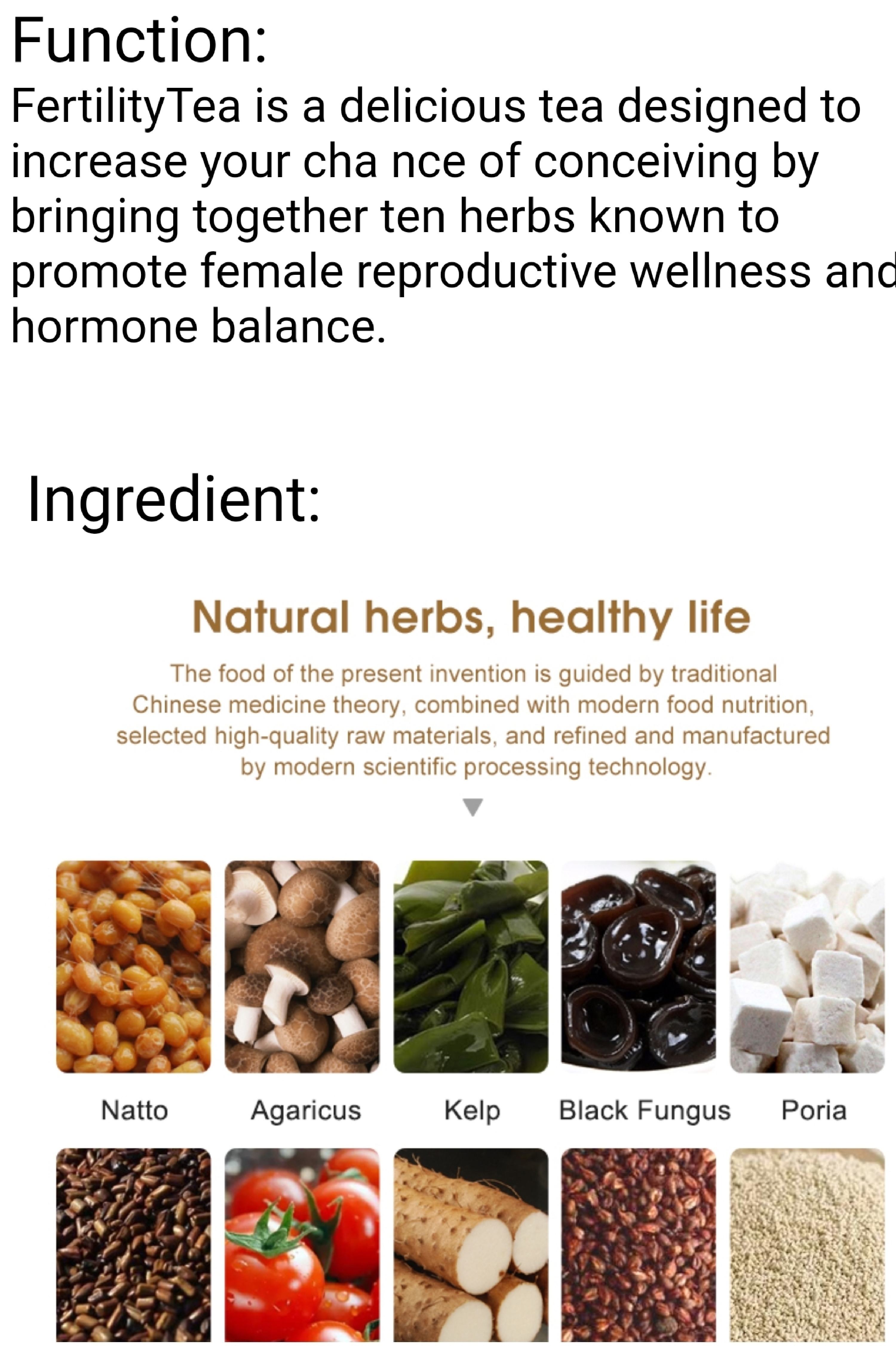 Preconception/Fertility Tea, Organic Mint flavored Tea 50 Bags. Free Shipping