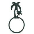 thumbnail image 3 of Hampton Nautical Rustic Palm Tree Towel Holder 9" Bathroom Beach Decor-Cast Iron, Solid Light Blue, 3 of 7
