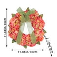 thumbnail image 6 of Thanksgiving Door Garland | Orange Hydrangea Wreath | Simulated Floral Pendant | Festive Wall Hanging Home Decor | Cloth Material | 11.8in Round | 1 Pack, 6 of 6