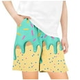 thumbnail image 2 of MKOSPLRT 5-14 Years Running Shorts for Kids Cute Print Beach Shorts Elastic Waist Baggy Wide Leg Shorts Summer Vacation Shorts with Pockets, 2 of 4