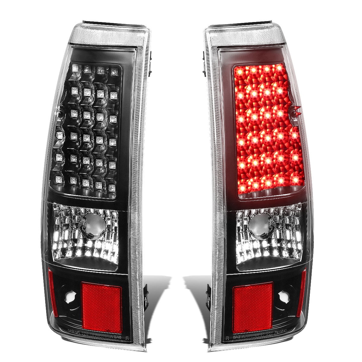 Driver and Passenger Side DNA Motoring TL-CSIL03-LED-3D-BK-CL Tail Brake Lights