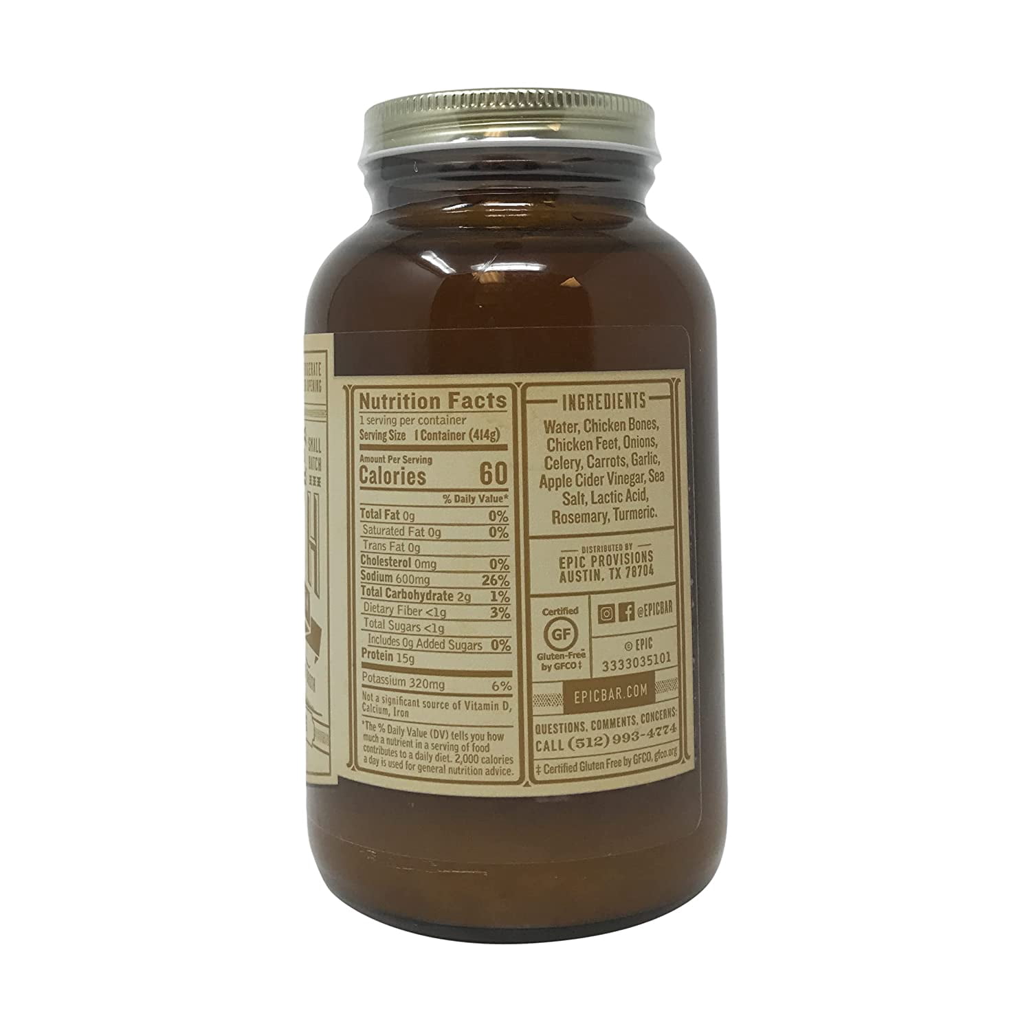EpicEPIC Artisanal Homestyle Savory Chicken Bone Broth 14 fl oz Pack of 3