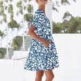 thumbnail image 5 of Vetsdori Short Sleeve Mini Dresses for Junior Summer Beach Sundress Holiday Pleated,Floral Print Party Tunic Womens Dress Mujer, 5 of 8