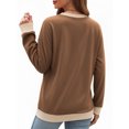 thumbnail image 3 of MOYIKO Sweatshirts for Women V Neck Long Sleeve Loose Fit Tops Color Block Pullover Fashion 2026, 3 of 7