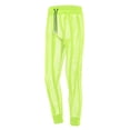 thumbnail image 3 of TANBOM Men's Polyester Mesh Long Pants Sexy Sheer Adjustable Drawstring Breathable Stylish Fluorescent Green XL, 3 of 6