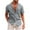 Gray, variant on WREESH Men's Summer Casual Cotton Linen Solid Turndown Short Sleeve Button Up Shirt Hawaii Shirt Green