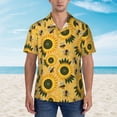 thumbnail image 6 of Picia Bees and Sunflowers Gentle Cotton Regular Fit Short Sleeve Casual Hawaiian Shirt for Men-X-Large, 6 of 9