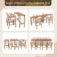 thumbnail image 6 of 3 Piece Outdoor Bar Set Acacia Wood Patio Bar Height Table with 2 Cushioned Stools Outdoor Dining Furniture for Backyard Poolside Balcony Beige Cushions, 6 of 16