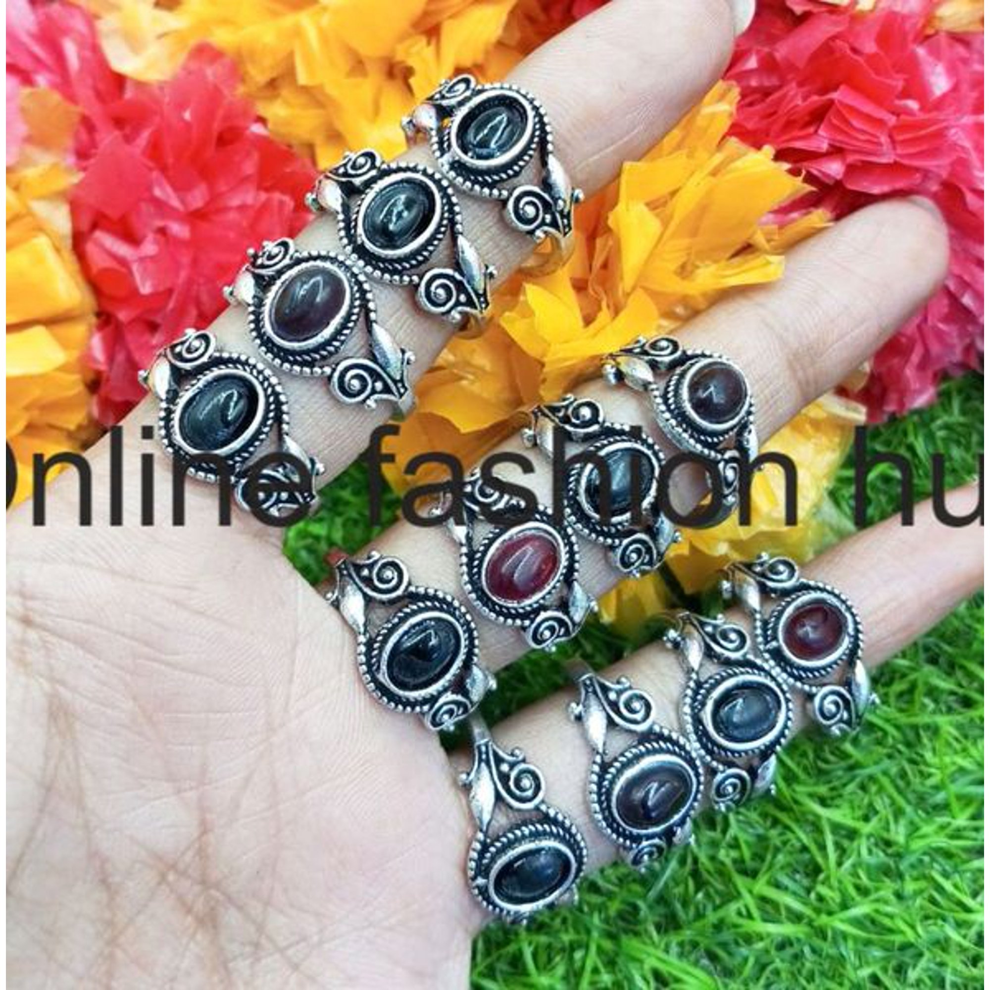 Amethyst Gemstone 925 Sterling Silver Plated Handmade 50pcs Ring