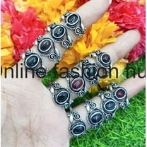 Amethyst Gemstone 925 Sterling Silver Plated Handmade 50pcs Ring