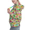 thumbnail image 2 of Lsque Multicolored Tropical Pattern Casual Women's Hoodie,Hooded Sweatshirt with Kangaroo Pocket,Pullover Hoodie with Eye-catching Drawstrings-X-Large, 2 of 7