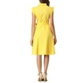thumbnail image 3 of VESTIDO DE CAMISA PARA MUJER INSPIRE CHIC CON MANGAS CORTAS, CUELLO DE PUNTO, CINTURA CON LAZO, CIERRE DE BOTONES, LONGITUD MEDIA, COLOR L AMARILLO, 3 of 7