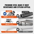 thumbnail image 2 of KFFKFF Food Preparation Table in Stainless Steel, Dimensions 14 x 60 x 34 Inches, Commercial Grade Kitchen Workstation, Equipped with 2 Modifiable Under-shelves, Durable Metal Work Table, 2 of 9