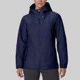 thumbnail image 7 of WTOBBY Women's Loose Casual Solid Color Windproof Waterproof Jacket for Outdoor Sports, Perfect for Fashionable and Relaxed Everyday Wear,Dark Blue L, 7 of 7