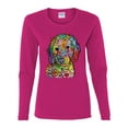 thumbnail image 3 of Dean Russo Sweet Poodle Dog Lover Womens Graphic Long Sleeve T-Shirt, Fuschia, X-Large, 3 of 6