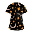thumbnail image 4 of WonderWiz Halloween Scrub Tops Women Plus Size,Womens Halloween Scrub Tops Short Sleeve V Neck Medical Workwear Breathable Fit,Coffee 3XL, 4 of 6