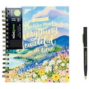 ZQRPCA inspirational Pen and 2024 Mintgreen Weekly Monthly Spiral Planner with Monthly tabs, Size 7.25" x 8.75" (Bible Verse)