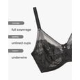 thumbnail image 5 of wacoal women's retro chic underwire bra,black,36dd, 5 of 5