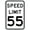 Speed Limit 55 - 12" x 18", variant on Speed Limit 45 - 12 x 18 Road Sign