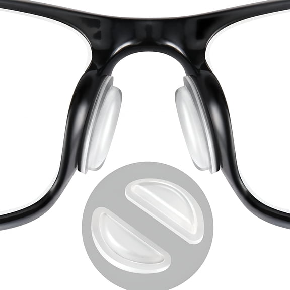 GJX 2026 New 20 Pairs Eyeglass Nose Pads Anti Slip,D-Shape Thickness Adhesive Nose Grips for Glasses,Silicone Nose Pads for Eyeglasses,Sunglasses Reading Glasses,Clear