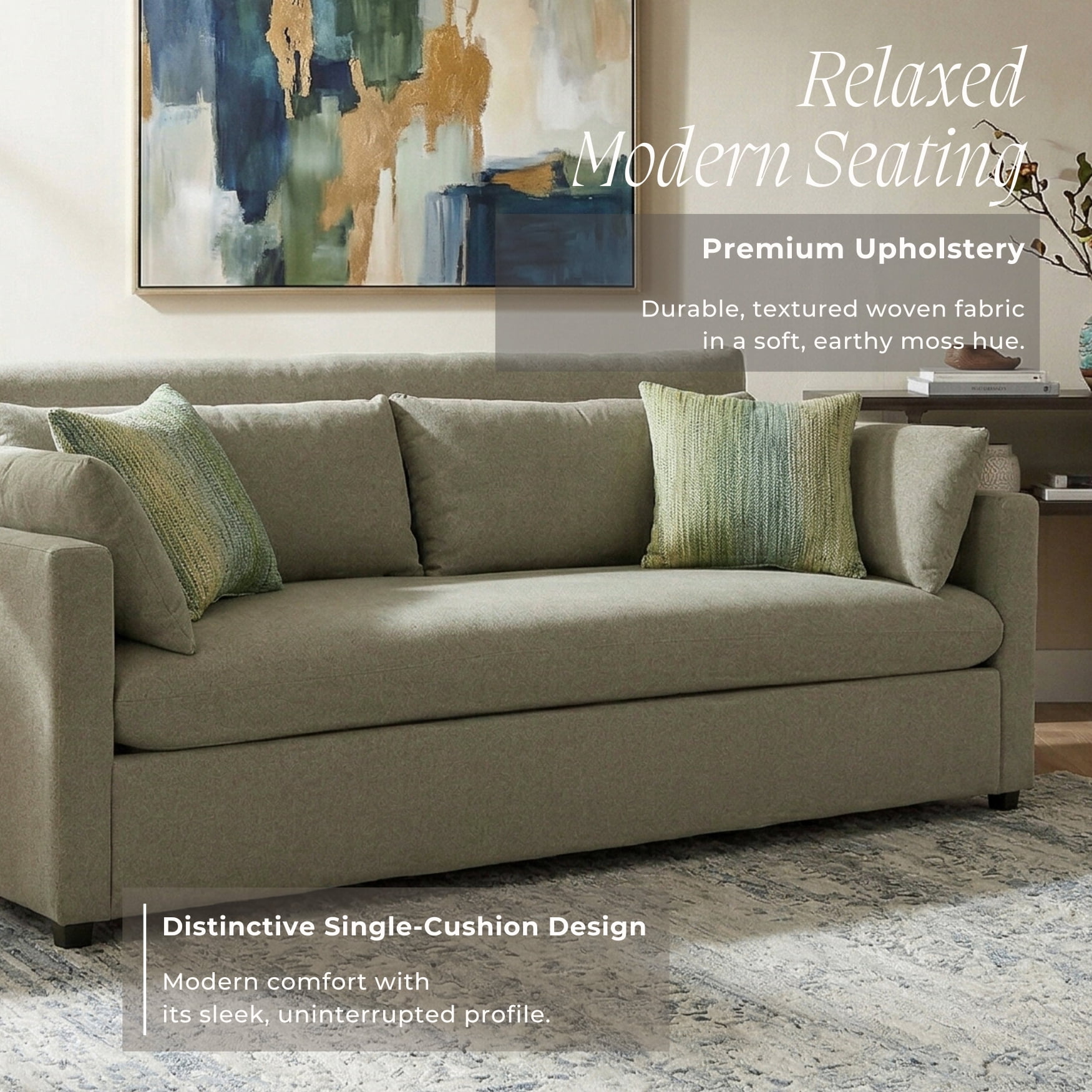 Roundhill Furniture Wilson 3-Piece Living Room Set, Sofa Loveseat and Cuddle Chair, Olive Green