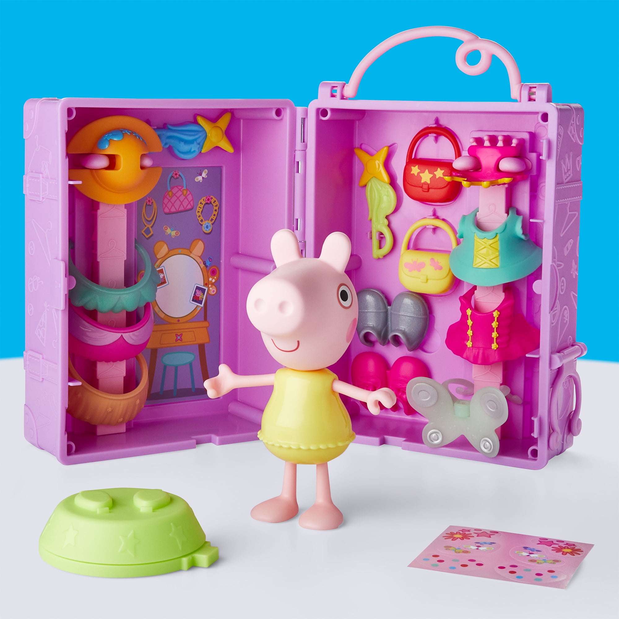 Peppa Pig Toys Peppa's Dress-Up Wardrobe Playset, 6" Figure with 14 Accessories, 3+