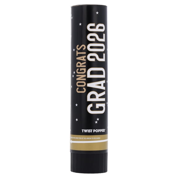 Congrats 2026 Confetti Popper, Black and Gold, Graduation by Way To Celebrate