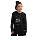 thumbnail image 2 of Gotta Start Somewhere Men’s Long Sleeve Shirt (Black, S), 2 of 4