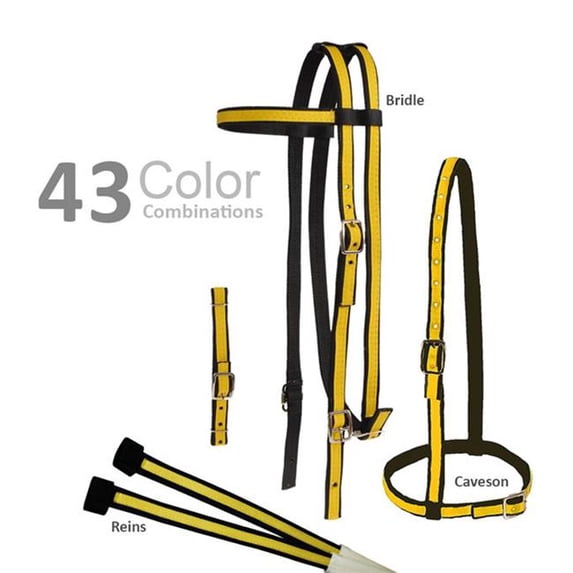 Jacks 453-GN-YE Two Tone Race Bridle Set - Green & Yellow