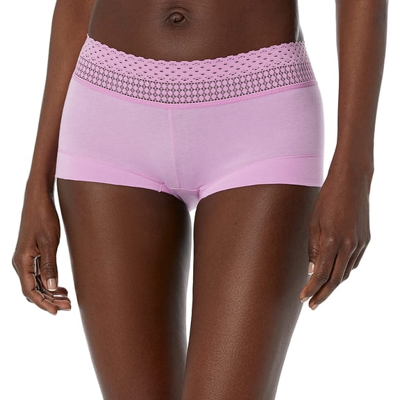 Maidenform Womens Dream Cotton Boyshort W/Lace 8 Lilac Petal