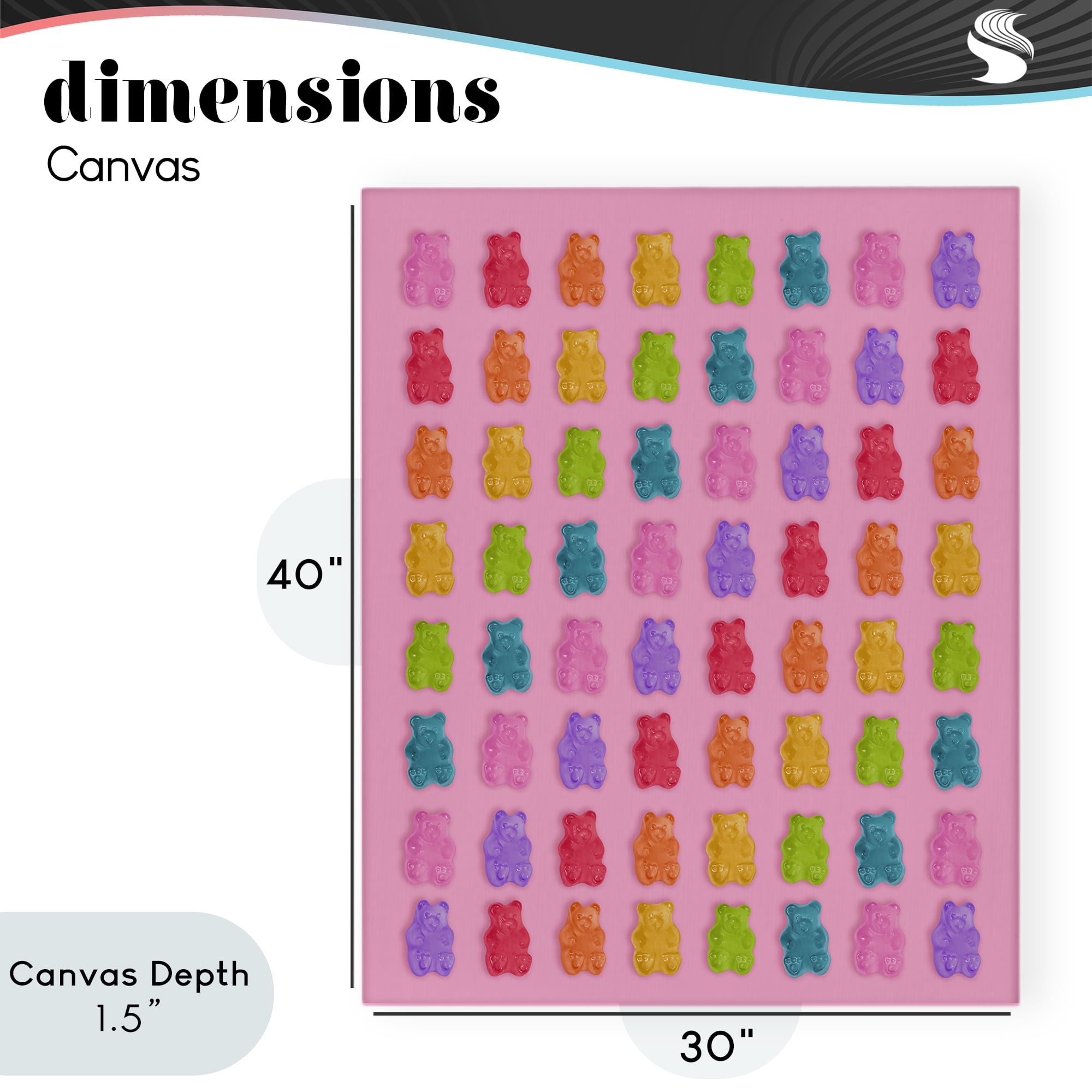 Stupell Industries Rainbow Gummy Bear Candies Canvas Wall Art, design by LISH Creative