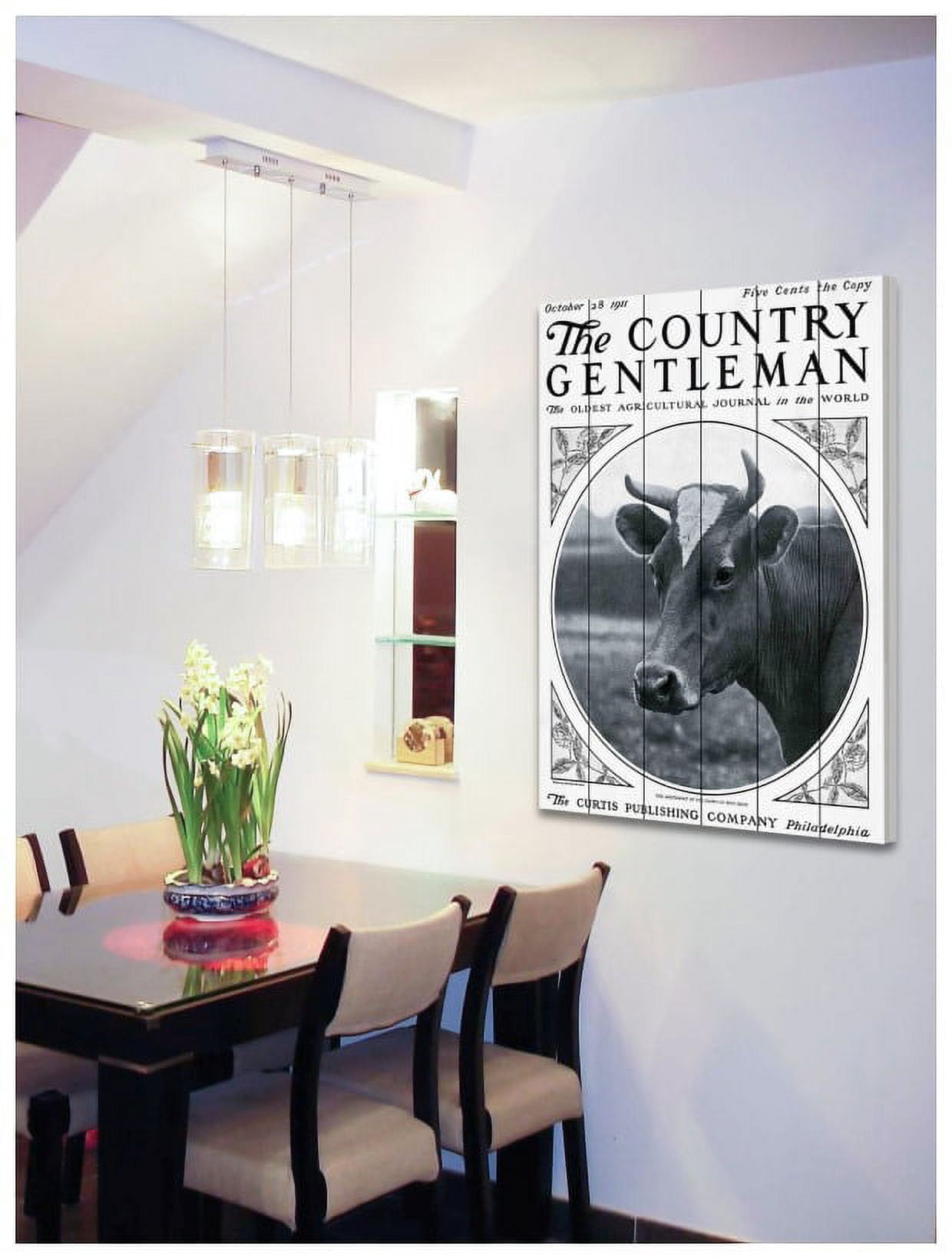 Marmont Hill "CG Cow" Painting Print on White Wood