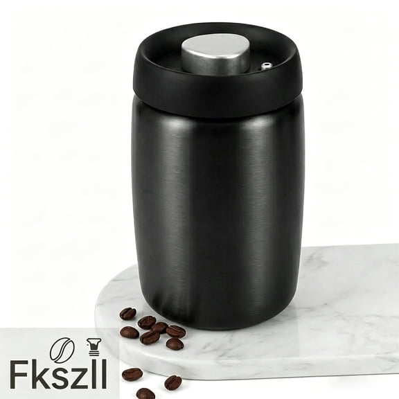 Fkszll Coffee Vacuum Canister 1.2L 16oz Coffee Bean Container Stainless Steel Large Capacity Airtight Food Storage Container for Coffee Bean Tea