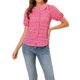thumbnail image 1 of CAMISA DE BOTONES CON CUELLO PLEAT Y MANGAS PUFF FLORAL PARA MUJER INSPIRADA EN CHIC, SANDÍA L, 1 of 7