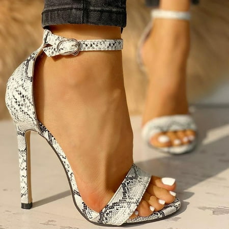 

HIBRO Ladies Summer Sexy Buckle Thin High Heel Sandals Casual Shoes