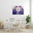 thumbnail image 2 of Stupell Industries Vivid Purple Flower Blossom Woman Flowing Hair Canvas Wall Art, 40 x 30, Design by Anna Dittman, 2 of 7