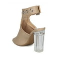thumbnail image 3 of New Women Wild Diva Morris-64 Peep Toe Grommet Ankle Cuff Lucite Block Heel Mule, 3 of 5