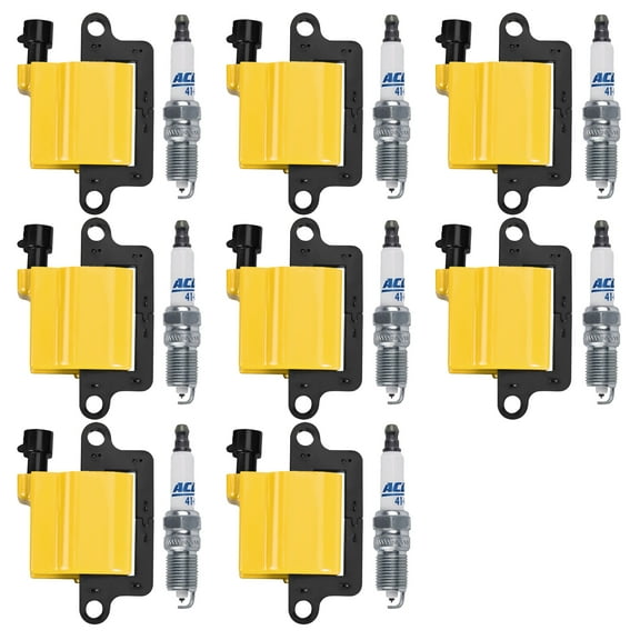 8 Heavy Duty Ignition Coils and 8 AcDelco Platinum Spark Plug Compatible with GMC Savana 1500 UF271 Fits select: 2000 CHEVROLET SILVERADO C1500, 2003-2006 CHEVROLET SILVERADO K1500