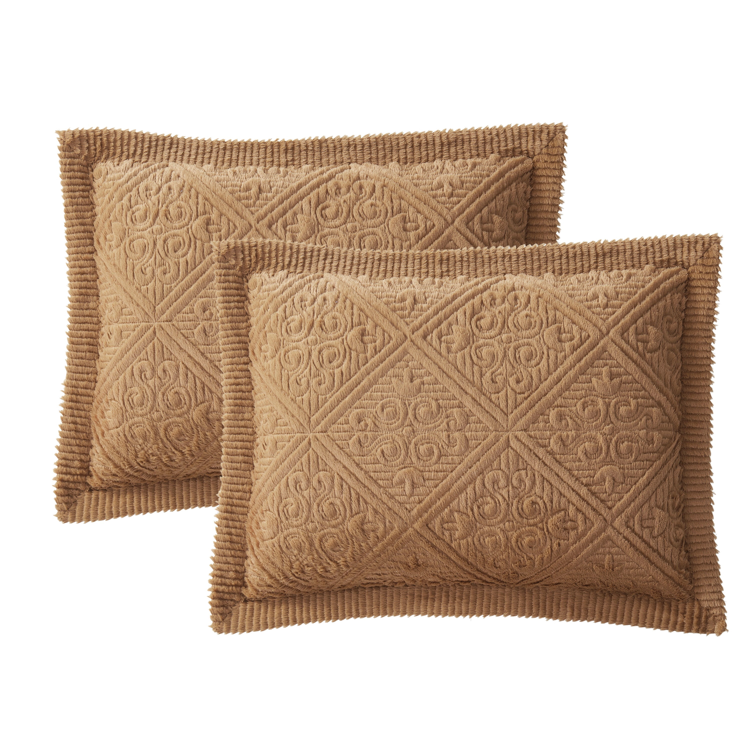 VCNY Home Westland 3-Piece Caramel Solid Tile Bedspread Set, Queen, Adult, Unisex