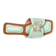 Union Texas One Band Flat Slide With a Rhinestone Buckle, White