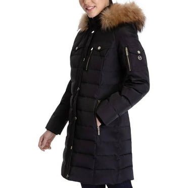MICHAEL Michael Kors Women's Down Winter Coat with Zip Out Hood– Perfect Jacket for Harsh Weather (Black, XS)