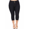 thumbnail image 4 of Jvini Women's Pull On Capri Pants Stretch Knit Denim Jeggings With Pockets, 4 of 6