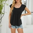 thumbnail image 3 of Duojiaj Women's Casual Short Sleeve T Shirt Summer Basic Round Neck Loose Fit Comfortable Soft Top Tee For Ladies Women's T-Shirts, 3 of 5